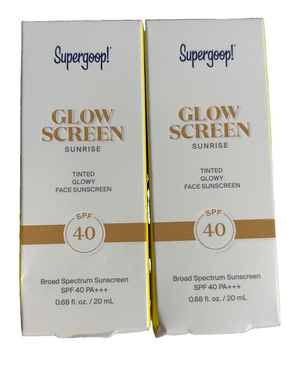 2 Pack Supergoop! Glow Screen Sunrise 0.68fl.oz/20ml Each EXP 01/28 New In Box